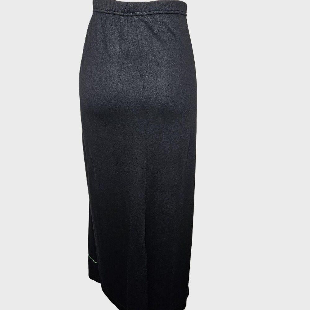 Vintage Quacker Factory Sequin Christmas Lights Maxi Skirt Black Elastic Waist L - Picture 4 of 7
